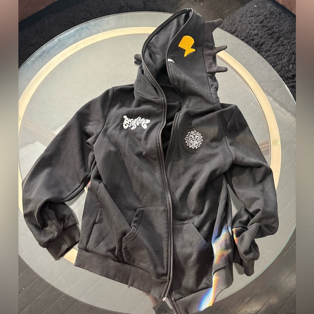 Glogang Black Zip-Up Jacket Men Small